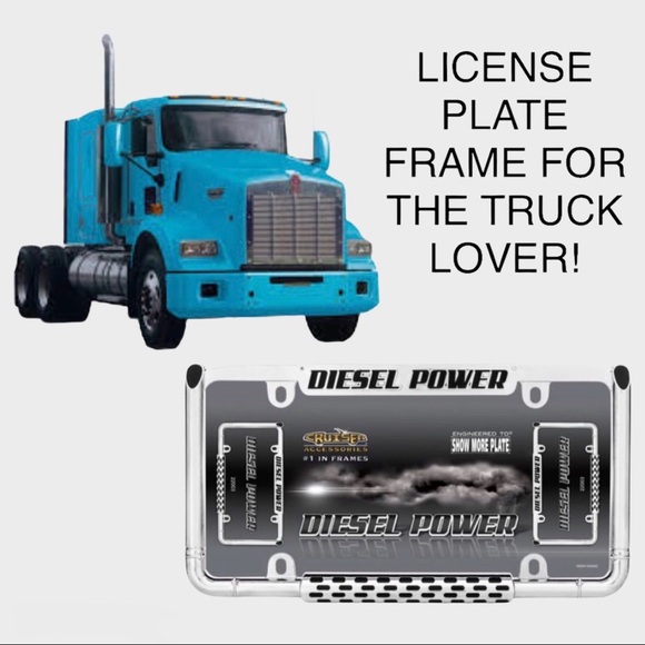 NWT Cruiser Accessories “Diesel Power” Chrome License Plate Frame - Picture 1 of 14